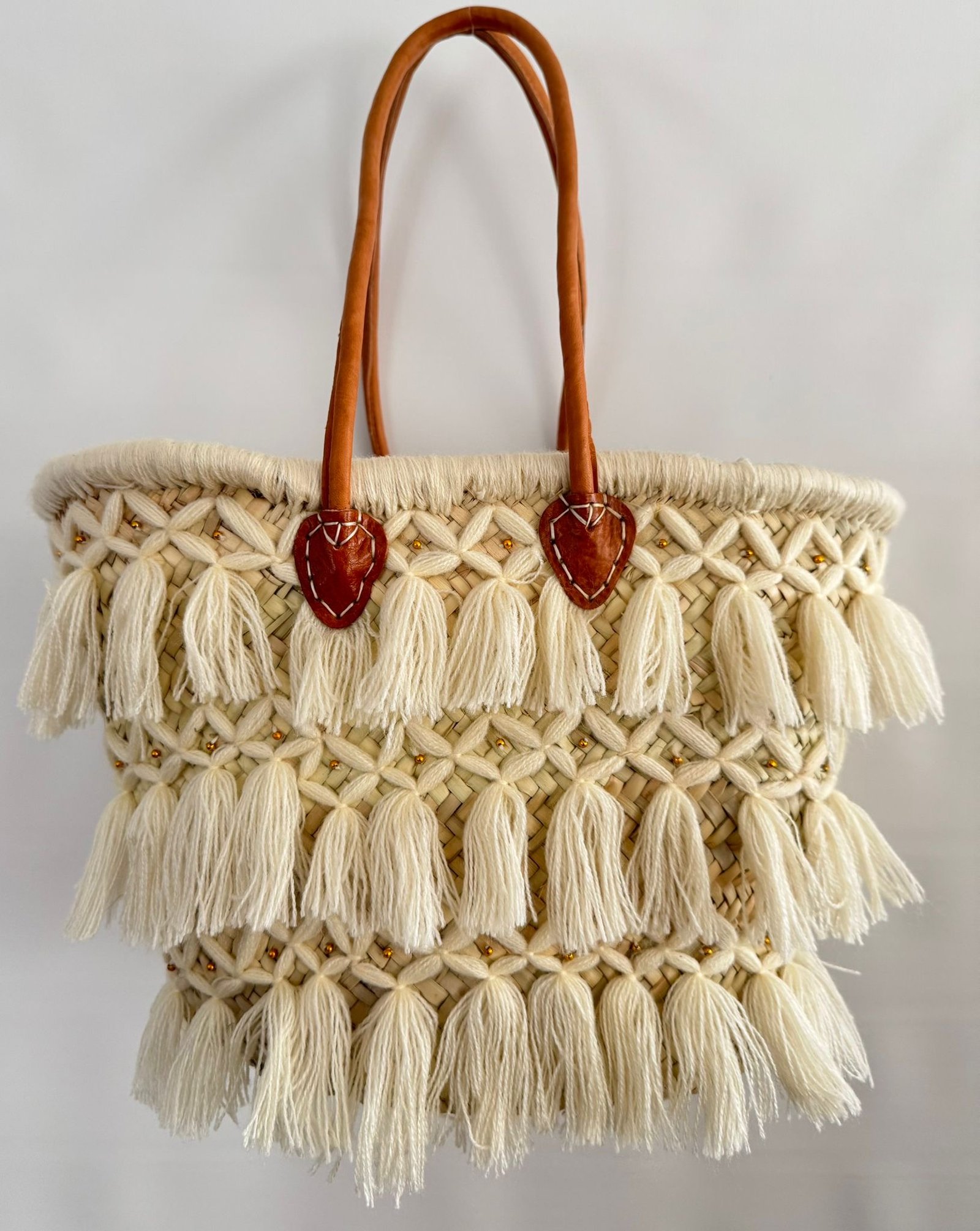 Boho Korbtasche mit Fransen – Bild 2